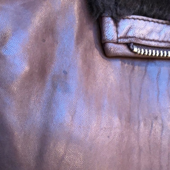 Andrew Marc Leather Jacket with faux fur trim - Picture 11 of 14